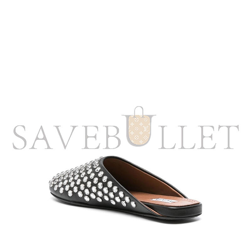 A1a1a CRYSTAL-EMBELLISHED LEATHER MULES